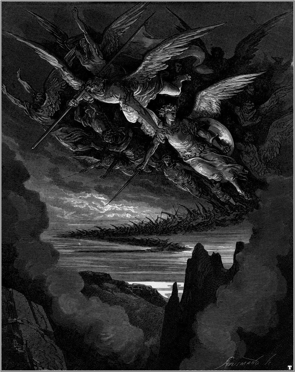 Satan on the burning lake