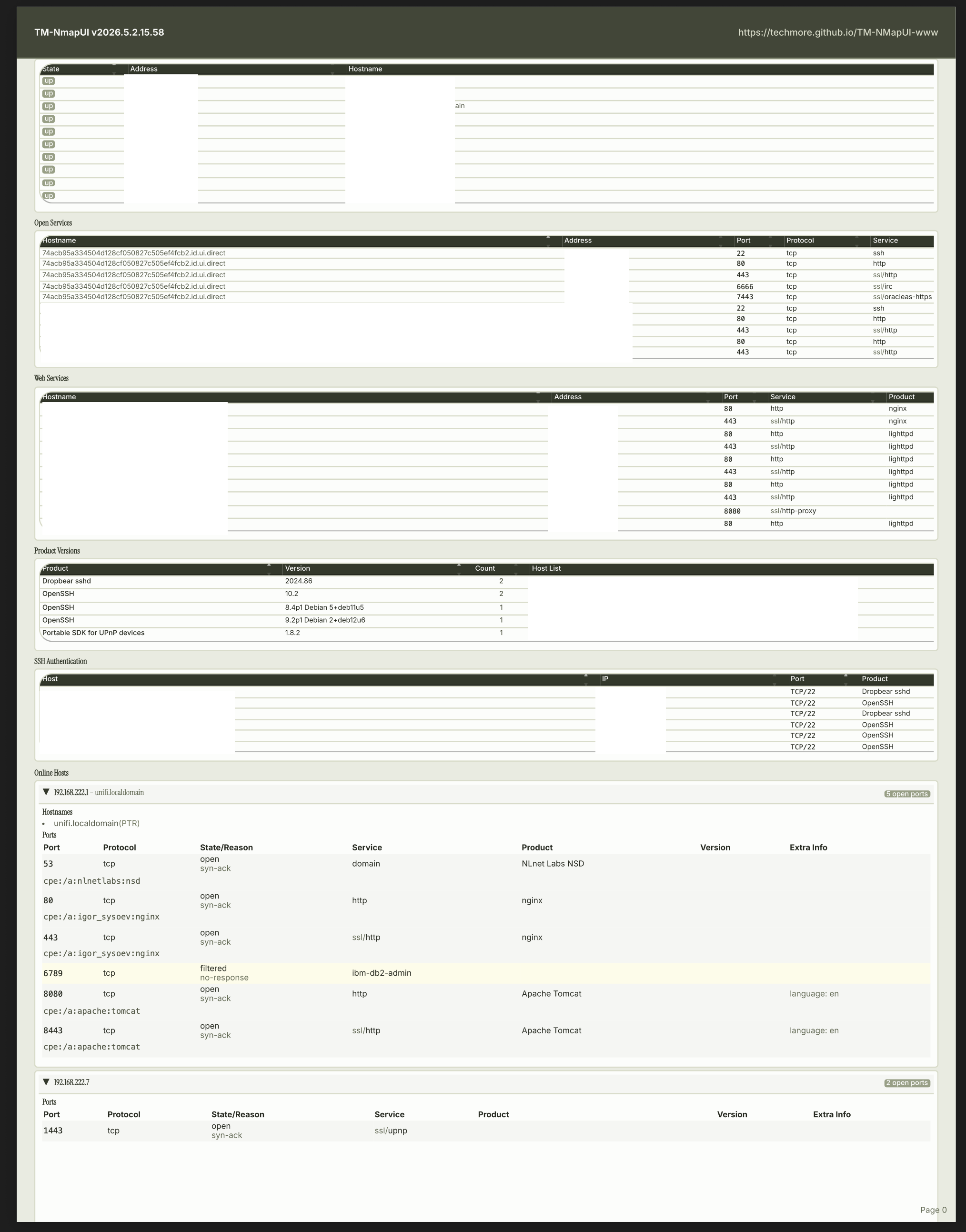 NMapUI page one screenshot